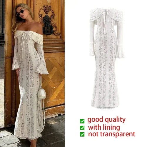 Suninheart White Off The Shoulder Dress 2025