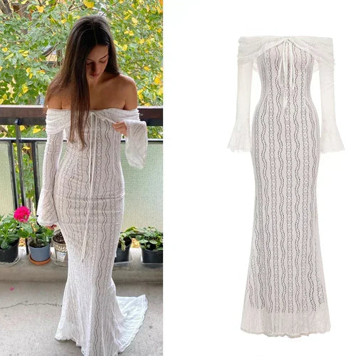 Suninheart White Off The Shoulder Dress 2025