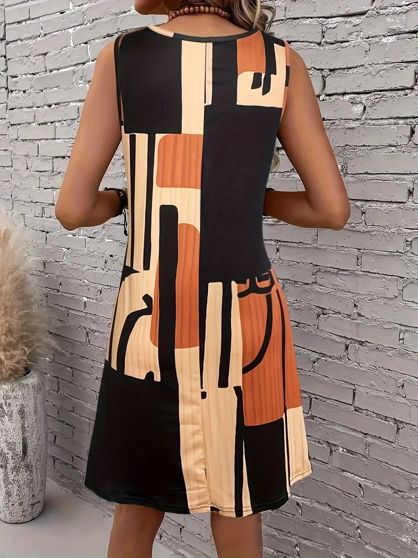 Boho Mosaic Mini Dress